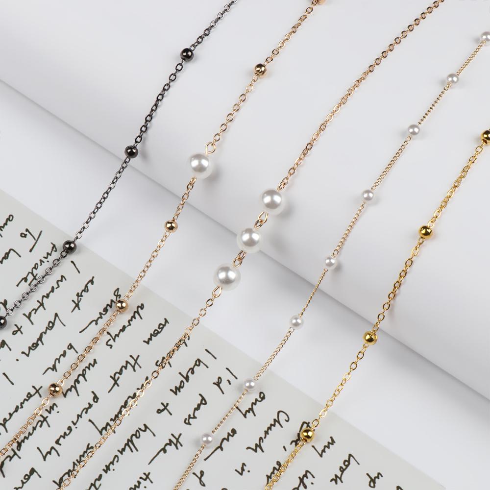 Anti-lost Metal Beaded Mask Holder Necklace Strap Mask Lanyards Glasses Chain Ear Saver Holder