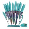 17pcs Knife Set Stainless Steel Kitchen Knife Chef'S Knife Non Stick Knife Kitchen Tool Knife Sky Blue Household Complete Knife Set Kitchen Household
