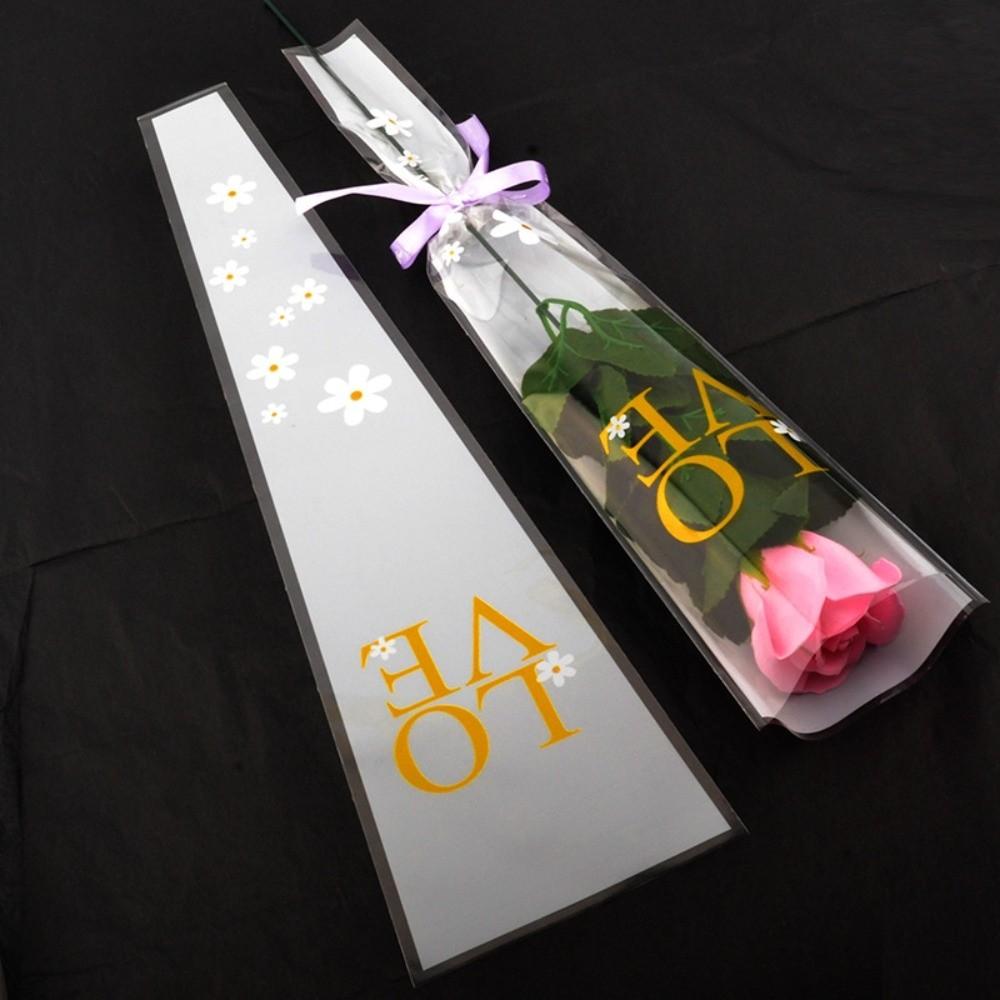 50Pcs Single Flower Flower Wrapping Bag Love Single Rose Sleeves New Bouquet Wrapper  Party Supplies