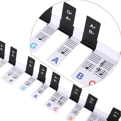 Selbstklebende PVC-Klaviernoten-Aufkleber für 61/88 Tasten - Abnehmbare und klebstofffreie Klaviertastatur-Streifen