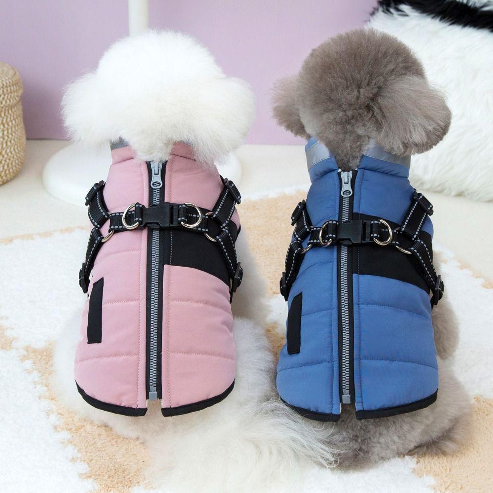 Waterproof Reflective Dog Coat Zipper Windproof Puppy Clothes Fashion Winter Pet Vest  Cold Weather