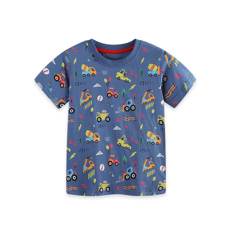 

Summer Kids Short-Sleeve T-Shirt with Construction Vehicle Print - European/American Style 6 Years (120 cm)