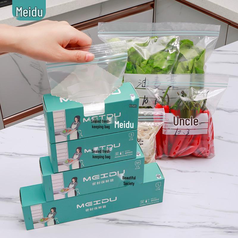 

Medusa Double-Layer Food-Grade Fresh-Keeping Bag for Fruits, Vegetables & Tea - Seals, Portions, and Locks Freshness Extra Thick Small 10 pcs/bag
