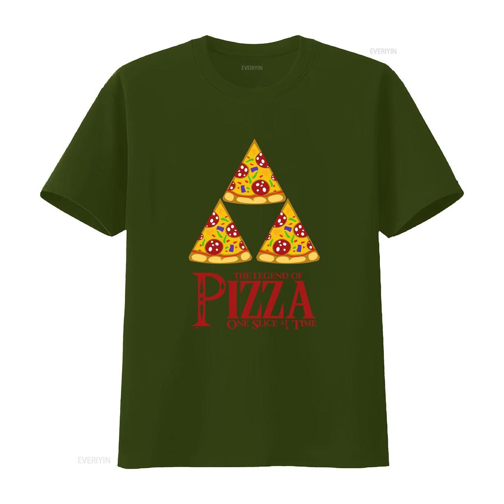 Funny Gamer The Legend Of Pizza Paraody Retro Gaming Geek Motif T Shirt Top Gift Vintage Washed Unisex Homme Graphic