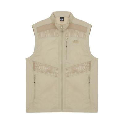 Logo Stand Collar Zip Vest Men Vest Light-Brown NV5VR00B