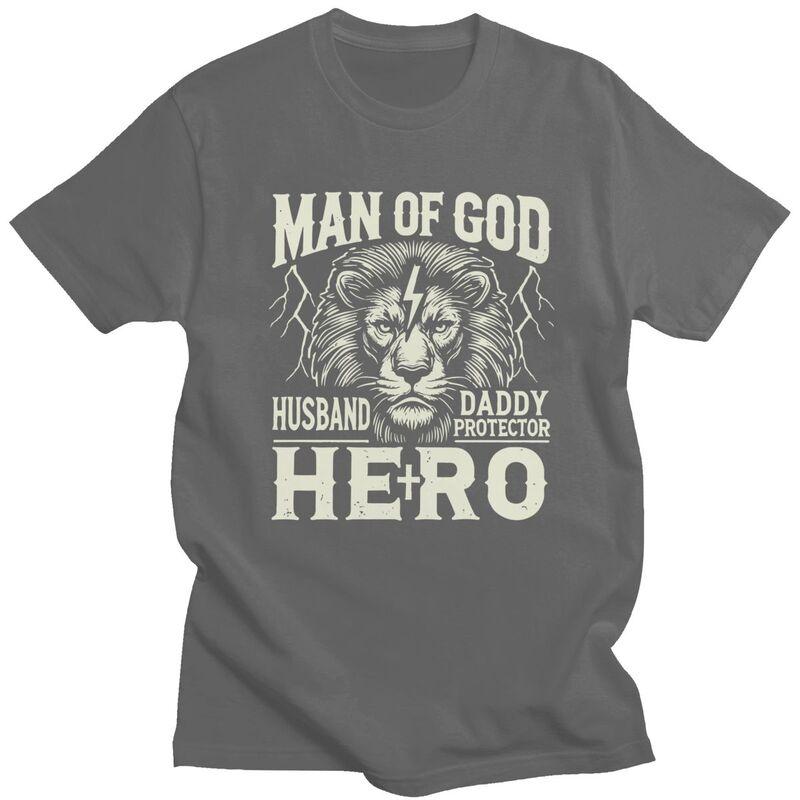 Anpassad Mode Guds Man Make Pappa Beskyddare Hjälte T-shirt Herr Kortärmade T-shirts Streetwear T-shirts Smal Passform T-shirts