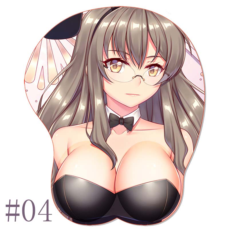 Anime Futaba Rio 3D Mouse Pad B_Bunny G_Girl S_Senpai Mousepad Silicone Titty Boobs Wrist Support MousePad Oppai Mouse Mat