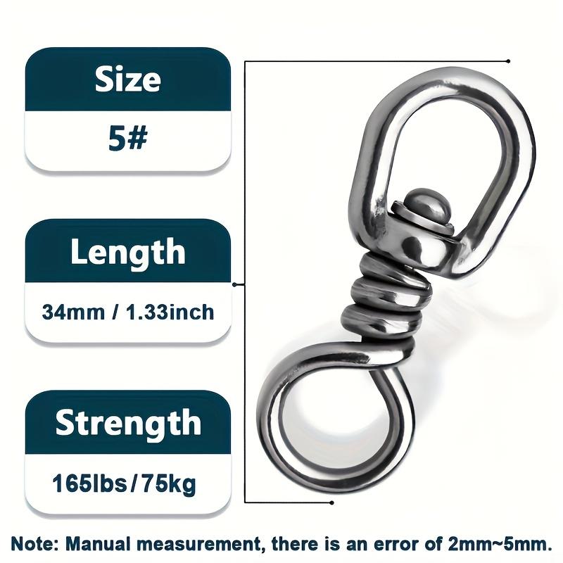 6pcs Stainless Steel Connector Rolling Swivel Snap Tuna Long Line Boat Saltwater Fishing Supplies Tackle Accessories