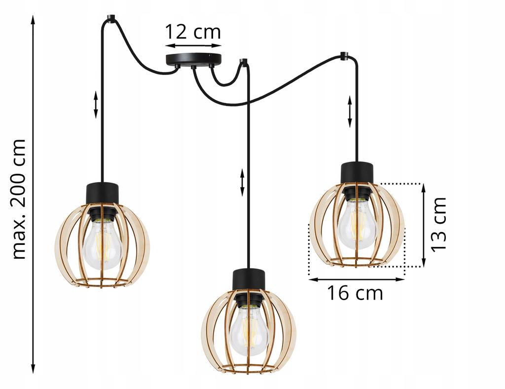 MODERN WOODEN LED CEILING HANGING LAMP