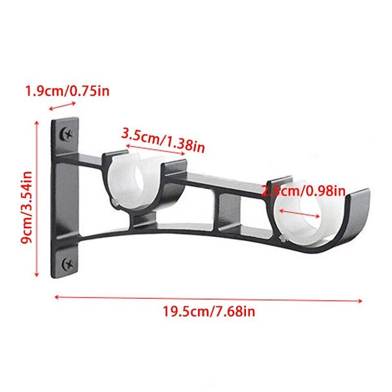 2/4pcs Aluminum Alloy Double Curtain Rod Brackets Roman Pole Bracket for Curtain Rod / Window Hardware Rod