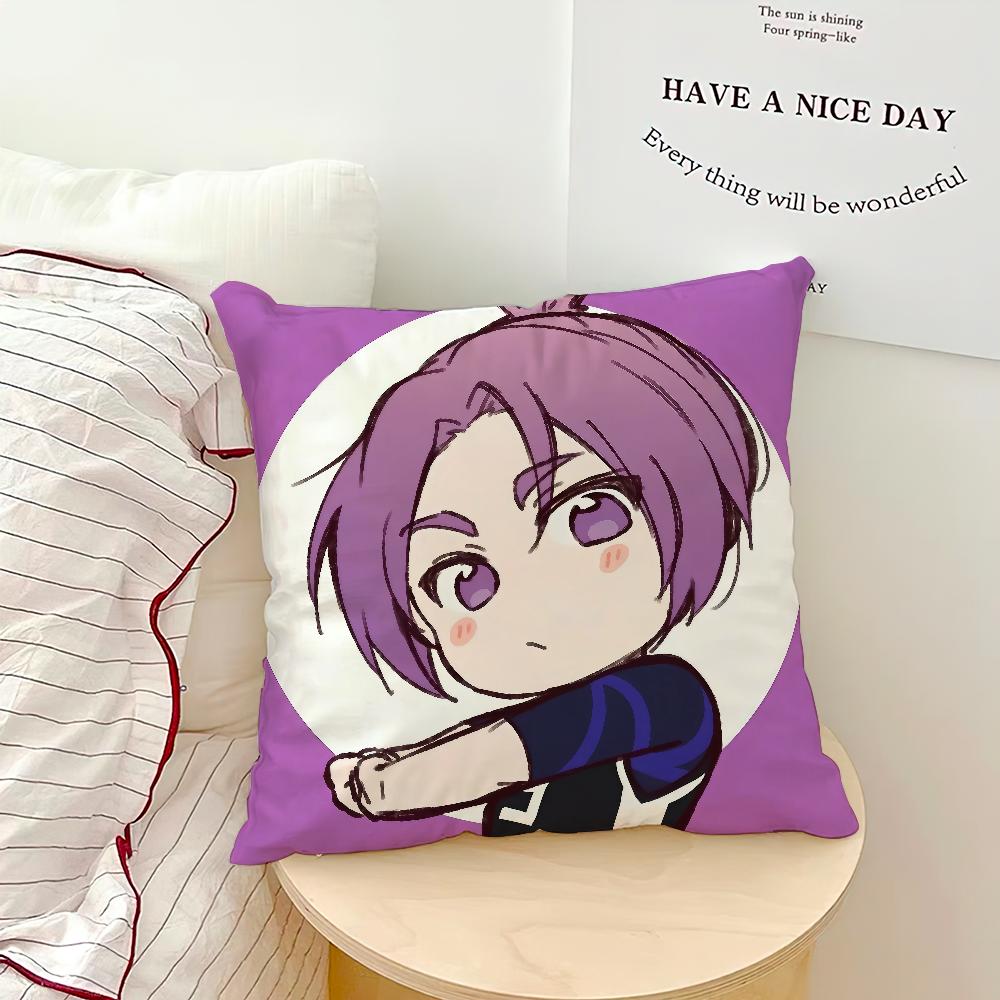 

подушка арт аниме обложка СИНИЙ Удобная мягкая наволочка для дивана l-LOCK Гостиная крутой Домашний офис Декор Защитные чехлы 30x30CM(12x12in)