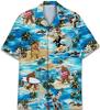 1D digital printing men's lapel short-sleeved shirt hot casual European and American thin breathable and quick-drying