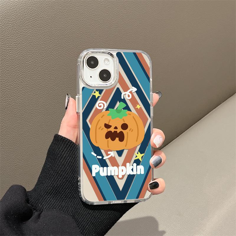 iPhone 17 Pro Max Minimalist Halloween Pumpkin Ghost Case 14/15/16