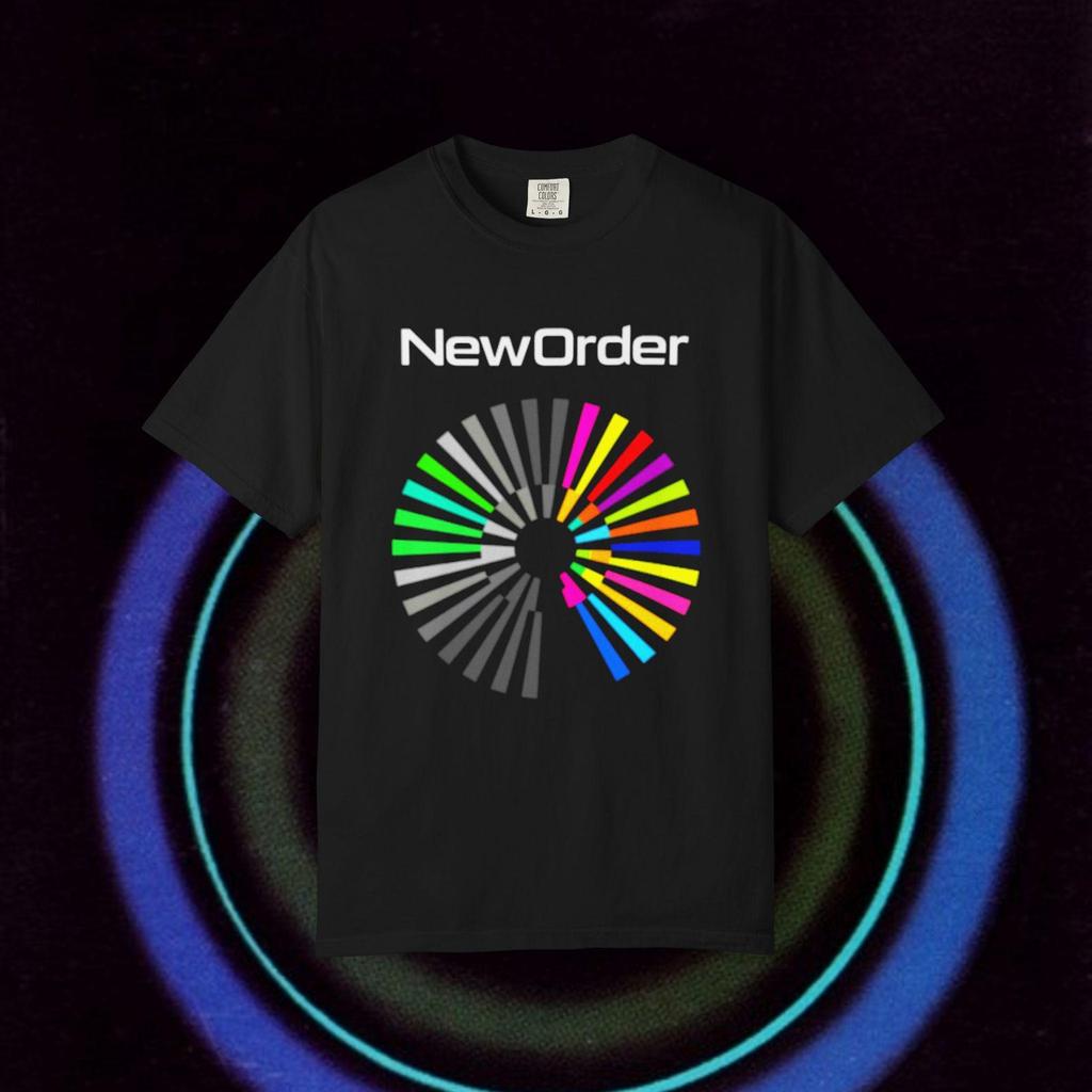 New Order Color Wheel T-shirt | Band Logo Tee, Retro Synth Design