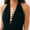 Exaggerated Fashion Pockmarked Texture Iron Pendant Collar, Metal Glossy Y-Shaped Chain Collarbone Necklace