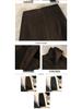 Women's Slimming A-Line Black Wool Mid-Length Skirt - Thickened & High-Waist for 2024 Autumn/Winter.