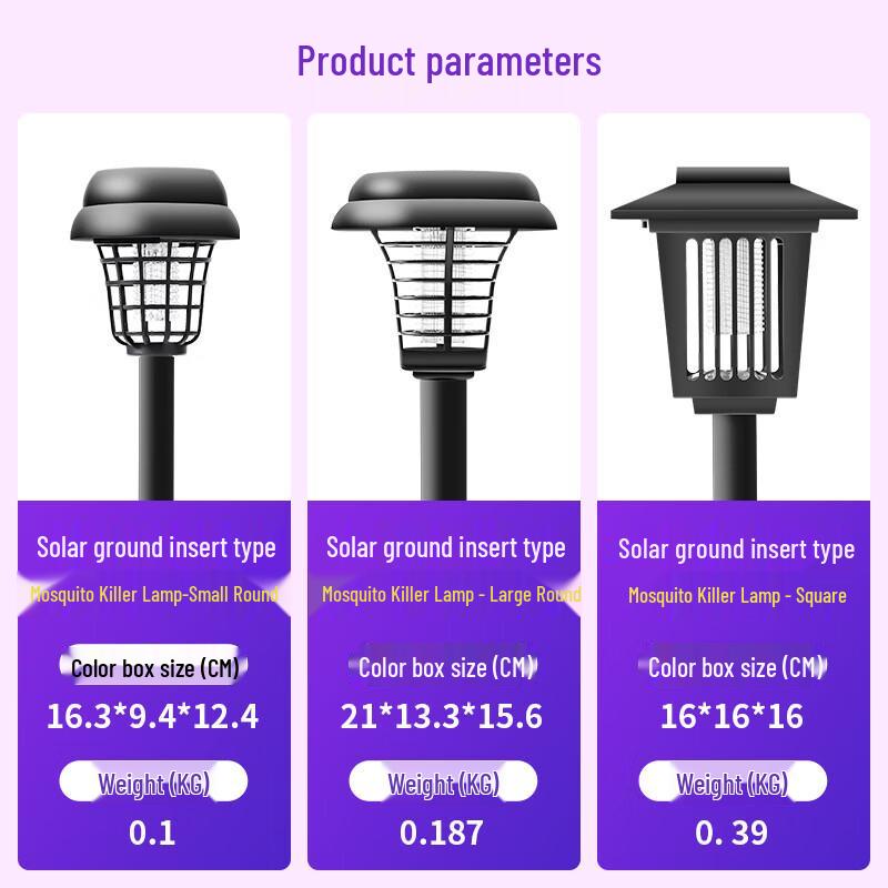 Square Solar Ground Plug-in Mosquito Killer Lamp