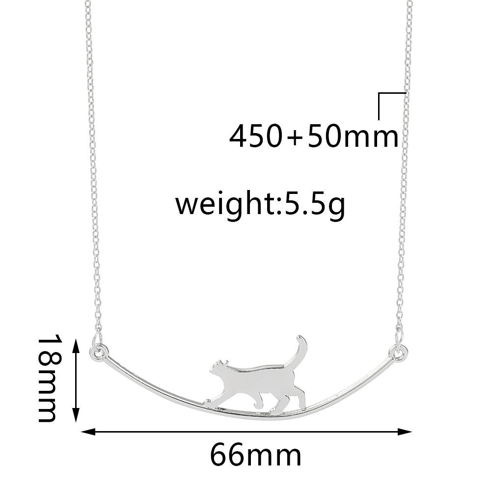 1-piece women's silver cute cat necklace - a minimalist clavicle chain with a sweet design, perfect for everyday wear, parties,