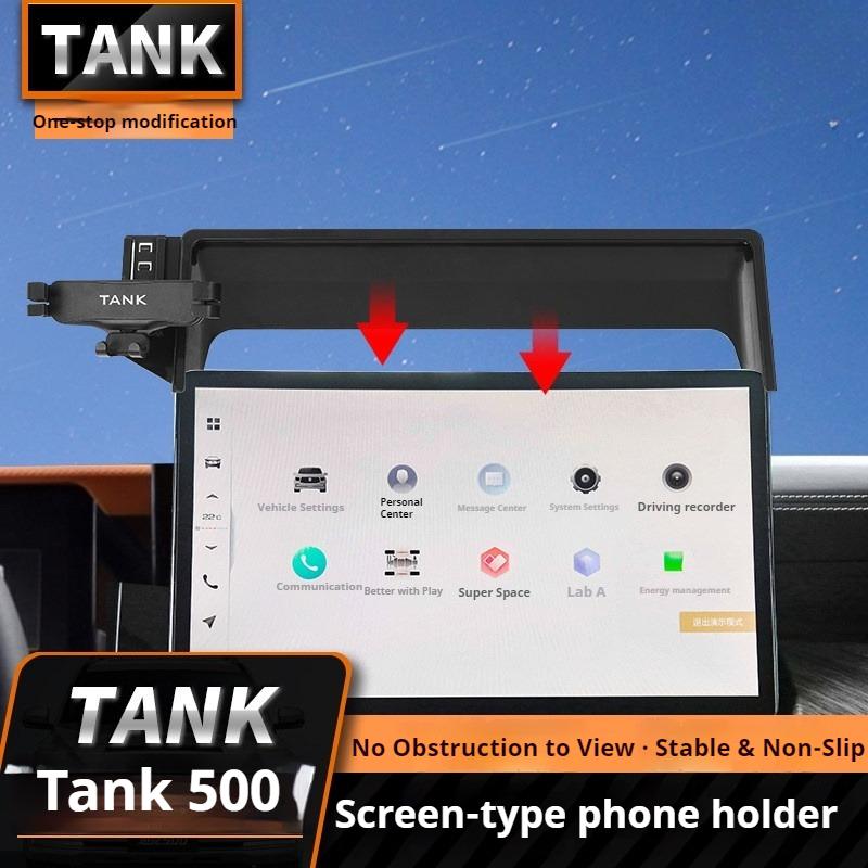 For Tank 500 Hi4T Hi4Z 2022‑2026 Clip‑on Car Phone Holder Snap‑in Mobile Stand Interior Practical Car Accessories