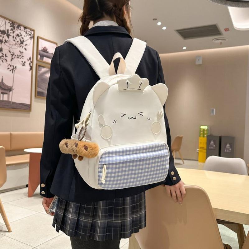 Schoolbag soft cute cat backpack female student schoolbag cute cartoon Japanese cute fun backpack versatile light travel bag