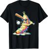 Funny Banana Swinging Baseball Funny Drip Artwork Art T-Shirt