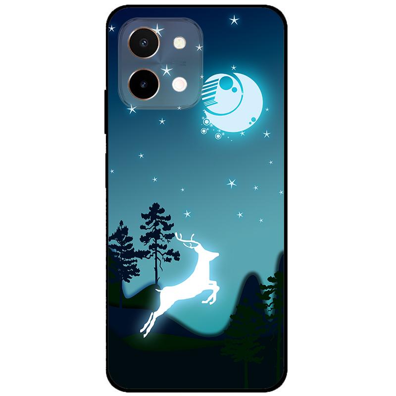 For Vivo Y28 4G Case 6.68'' Black TPU Silicon Cartoon Protection Cover for VivoY28 Y 28 4G Shockproof Capa Wolf Animals Soft Bag