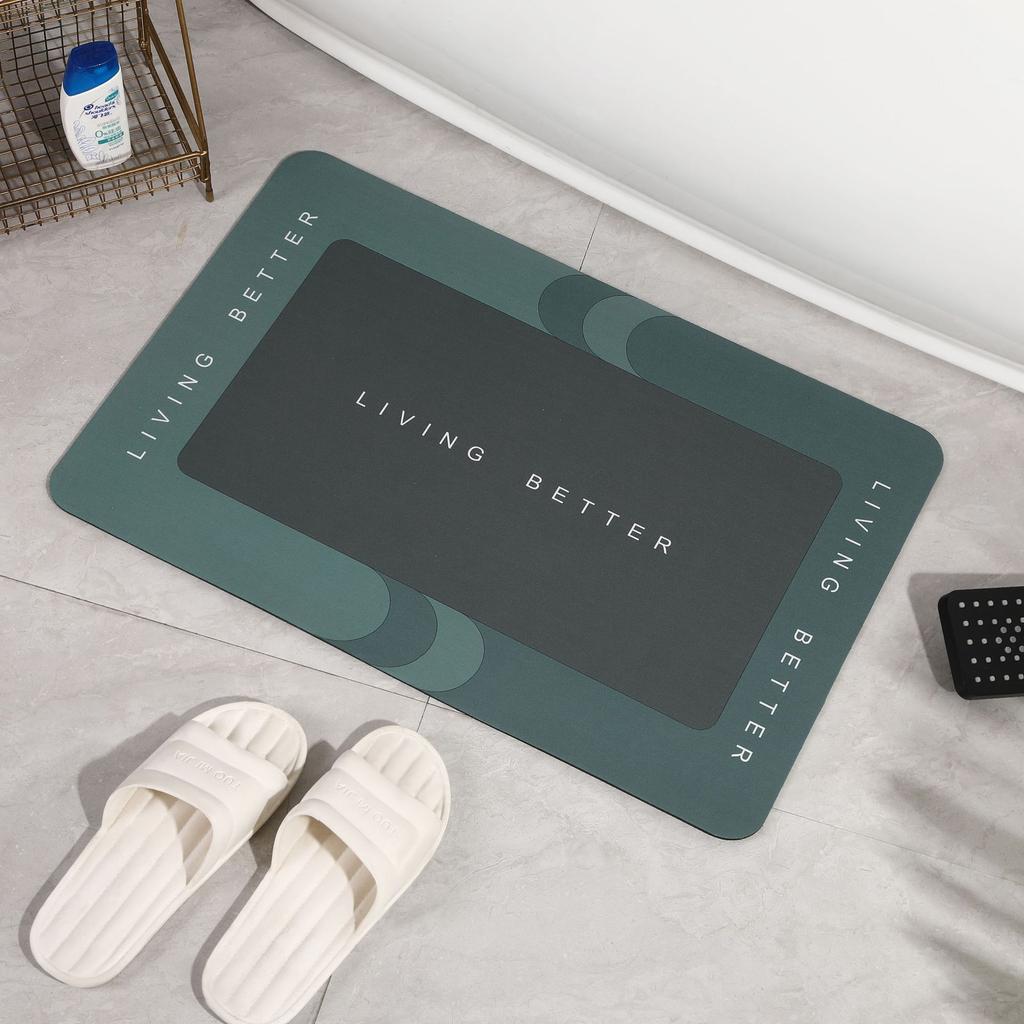 Oval Home Bathroom Diatom Mud Floor Mat Balcony Kitchen Absorbent Non-slip Mat Door Entry Square Door Mat