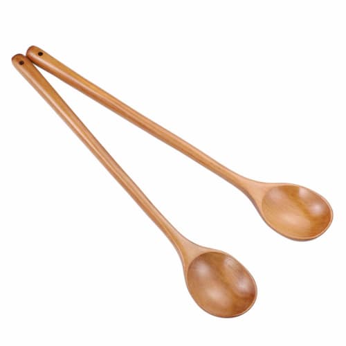 Wooden Long Handle High Heat Resistant Spoons, Long Spoons, Cooking Spoons, Stirring Spoons, Cookware, Korean Tableware, Kitchen Utensils, Set of 2