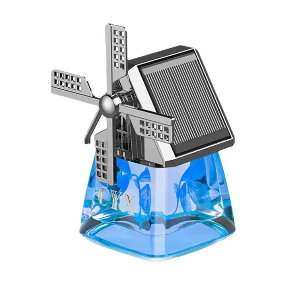 Windmill Aromatherapy Solar Car Air Freshener Solar Powered Rotating Car Interior Aromatherapy Oil Auto Decor Essential F3X1