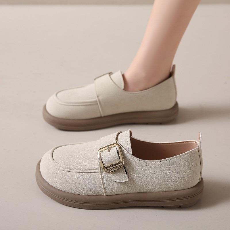 Large Size Soft-soled Leather Women's Autumn New British Flat-soled Comfortable and Versatile Sports Shoes