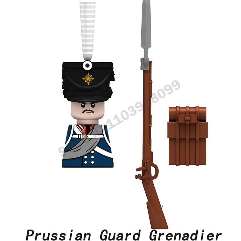 Middle Ages Military Napoleonic Wars Figures Building Block British French Prussia Infantry Knight General Duke Characters Brick