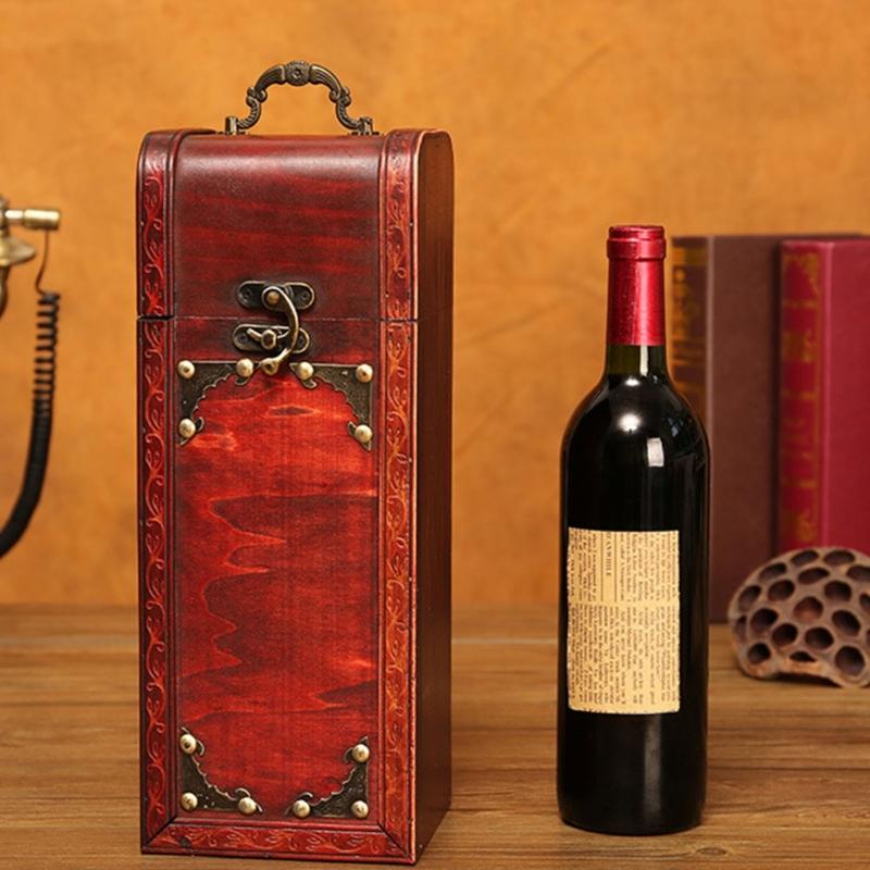 Europäische Designs Robuste Holz-Weinpräsentationsbox mit weicher Auskleidung für Weinliebhaber und Sammler Aufbewahrungslösung