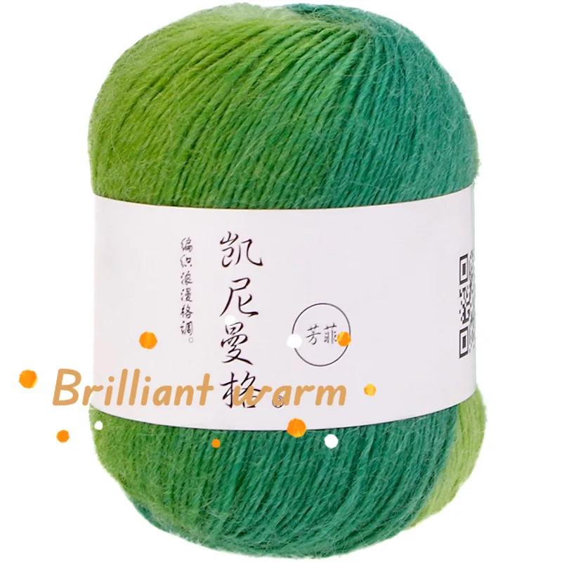 50g/Knäuel Regenbogen Baumwollgarn und Leinen Farbverlauf Handhäkeln Langabschnitt gefärbt Hand DIY Häkeln Schal Schal Zopfgarn Faden