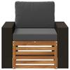 Outdoor Mid Section Sofa Solid Acacia Wood Natural