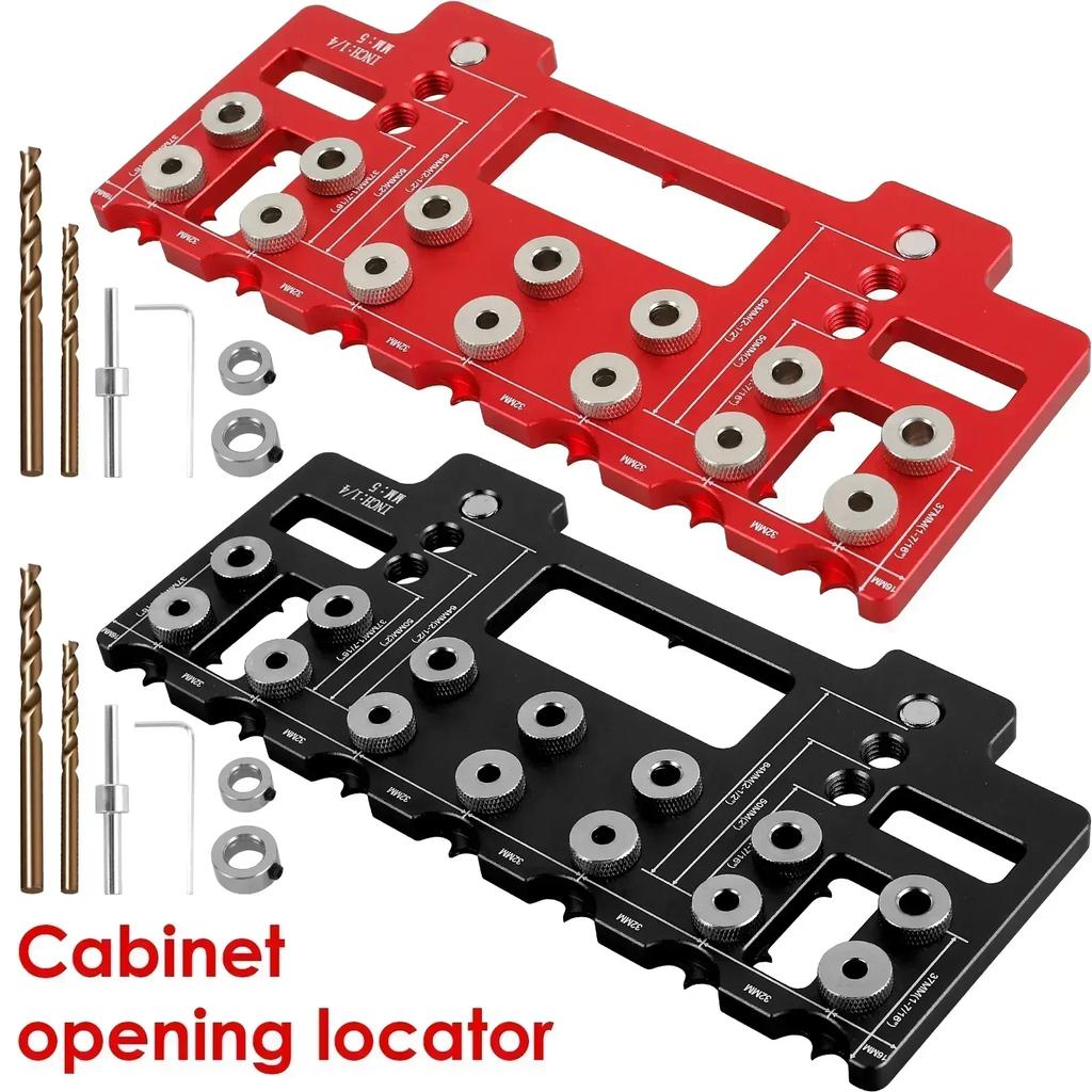 Woodworking Shelf Pin Jig 1/4 Inch Aluminum Alloy Shelf Pin Drilling Guide Woodworking Straight Hole Drilling Jig Hardware Guide