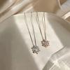 Lange Schlüsselbein Kette Silberschmuck für Damen Mädchen Glücks Schneeflocken Halskette Dekor