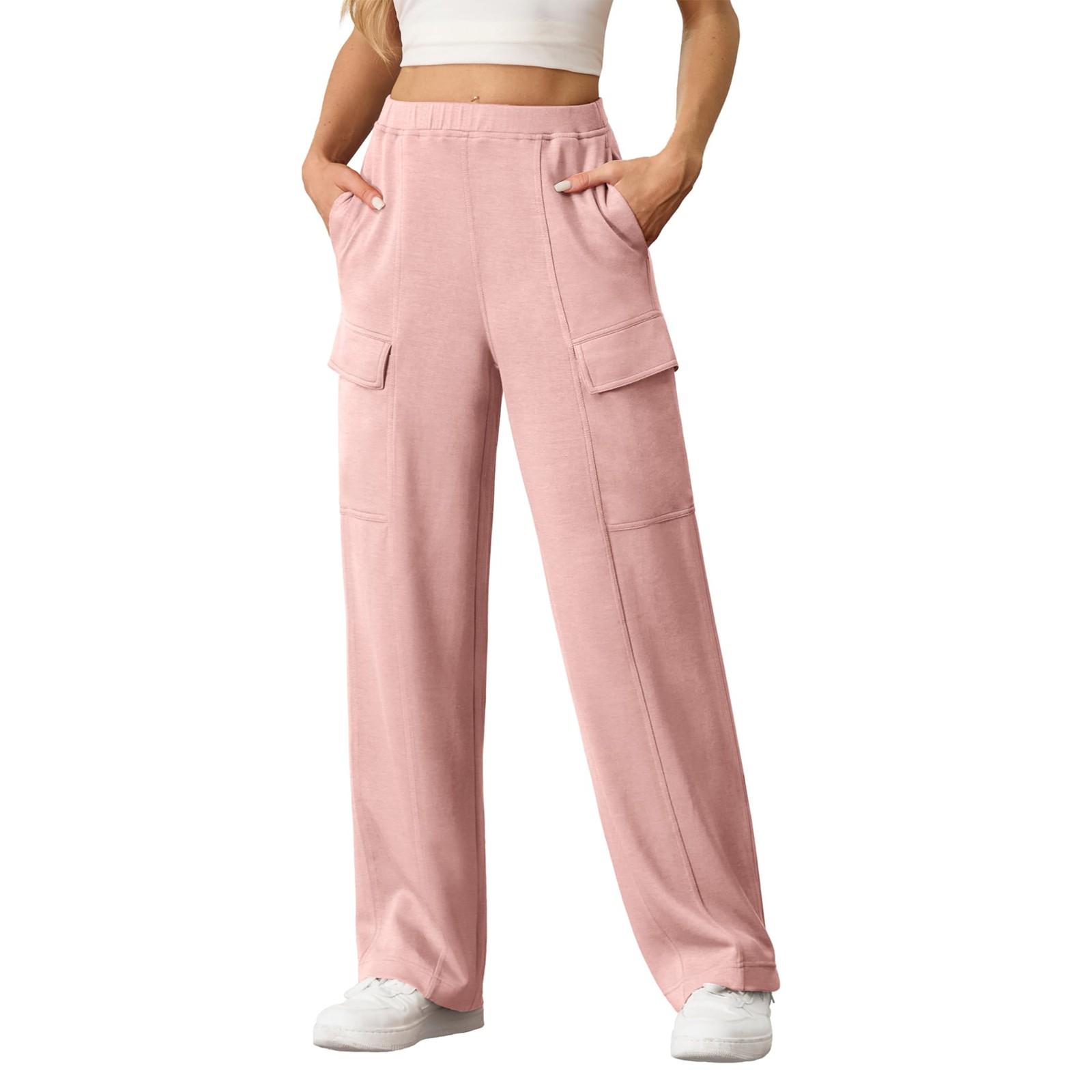 

Женские вельветовые брюки-клеш с эластичной талией, расклешенные брюки S розовый