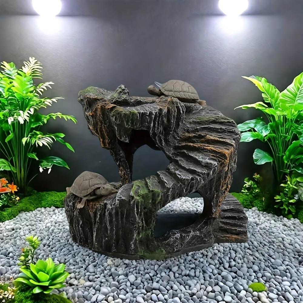 Harzschildkröten Sonnenplattform Stabile Schildkröten Kletterplattform Unterschlupf Höhle Aquarium Dekoration