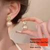 Elegant Pink Faux Pearl Earrings for Women – Trendy French Design with High-End Luxury Appeal