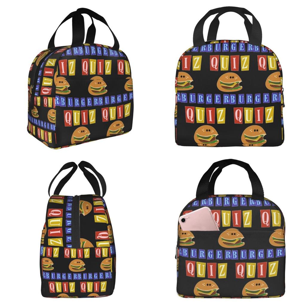 Burger Quizz New Logo Insulated Lunch Bag for Women Office Cooler Thermal Food Box Tote Leakproof Lunch Boxes Container