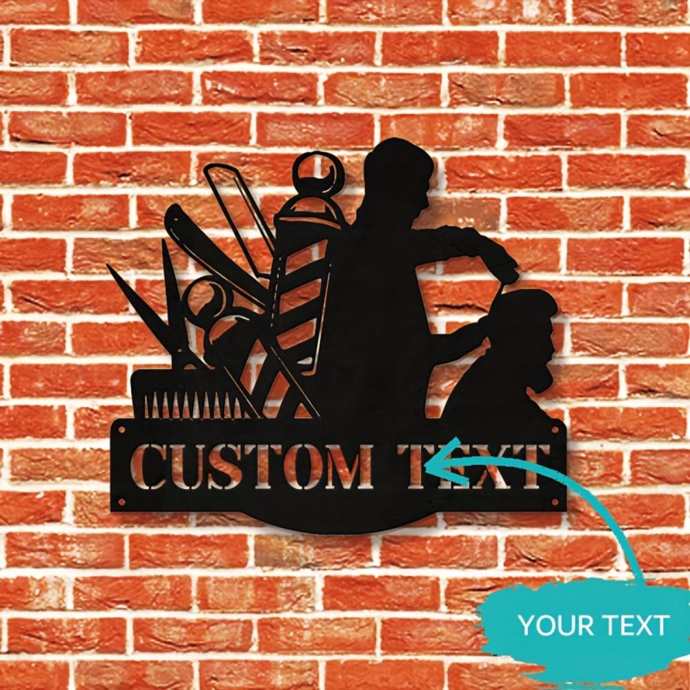 Metal Wall Art Barber Shop Sign Modern Decor Personalized Stylist Gift Kitchen Wall Sculpture