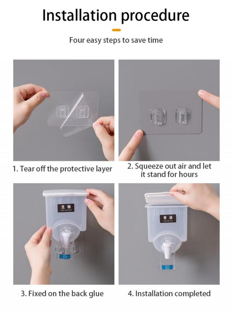 Kitchen Wall-mounted  Storage Liquid Seasoning Tank Automatic Seasoning Bottles Oil Vinegar Dispenser Storage Containers