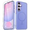 for Samsung Galaxy S24 FE Case, Matte Magnetic Phone Case with 1 Screen Protector, Support for Magsafe, Translucent Frosted Slim Shockproof