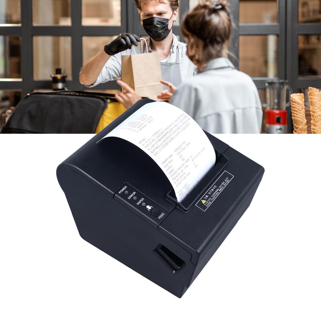 80mm Thermal POS Printer USB Bluetooth Bill Printer Restaurant Kitchen Printer with Auto Cutter