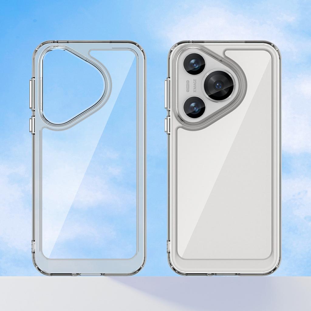 WANLONFENG Seria MF dla Huawei Pura 70 Etui TPU+Akryl Przezroczyste Etui na Telefon ze Szkłem Hartowanym