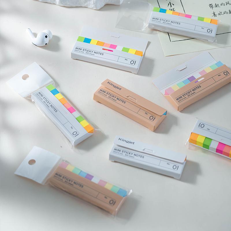 Mini Morandi Sticky Notes Set Fluorescent Index Stickers Memo Pad Self-Adhesive Label Stationery Office