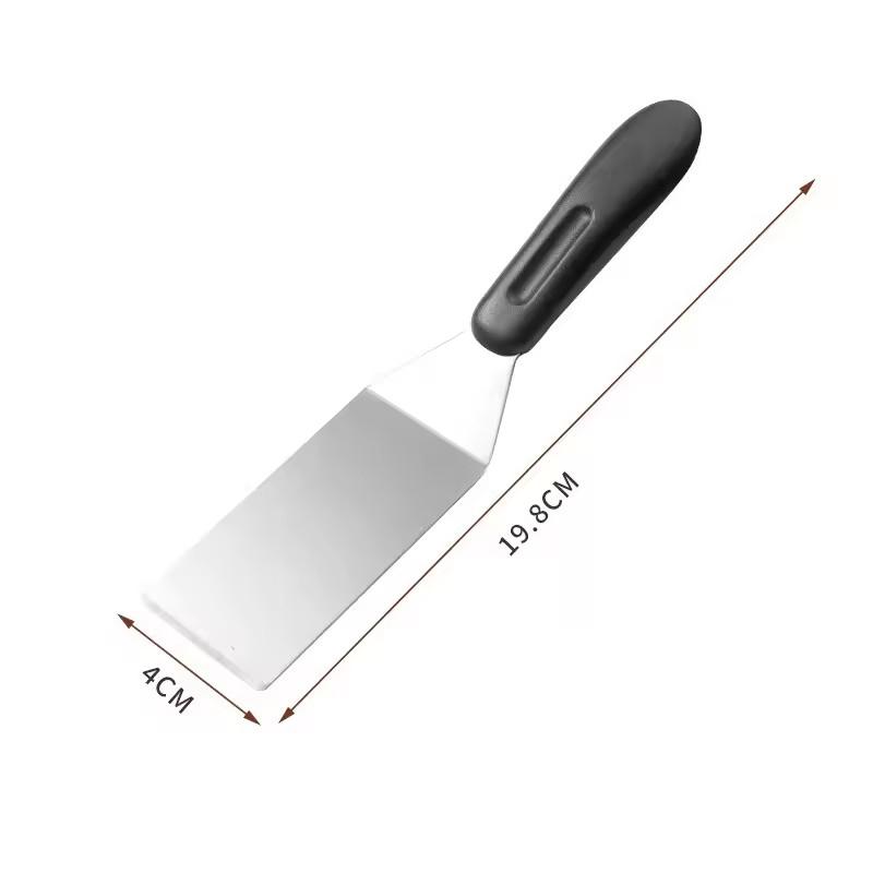 Stainless Steel Steak Fried Shovel Cooking Spatula Non-Slip Handle Pizza Shovel Pancake Beef Turner Scraper Kitchen BBQ Utensils