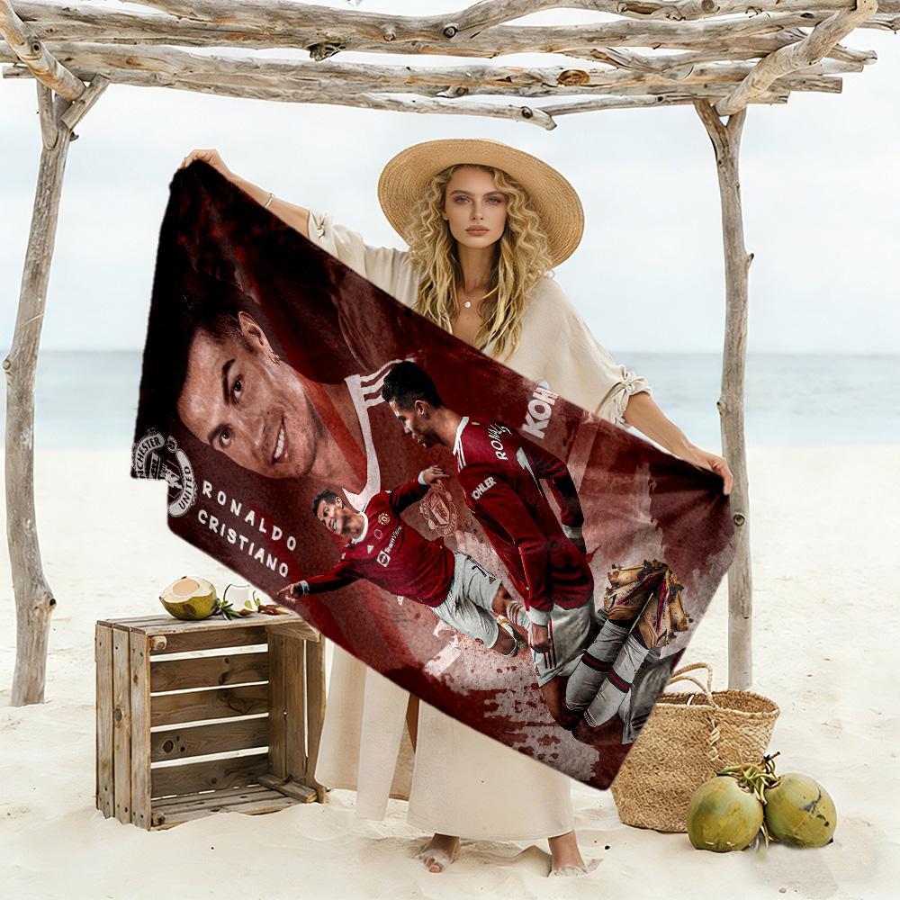 Ronaldo's Manchester Glory Beach Towel Super Soft & Absorbent Comfortable Lightweight