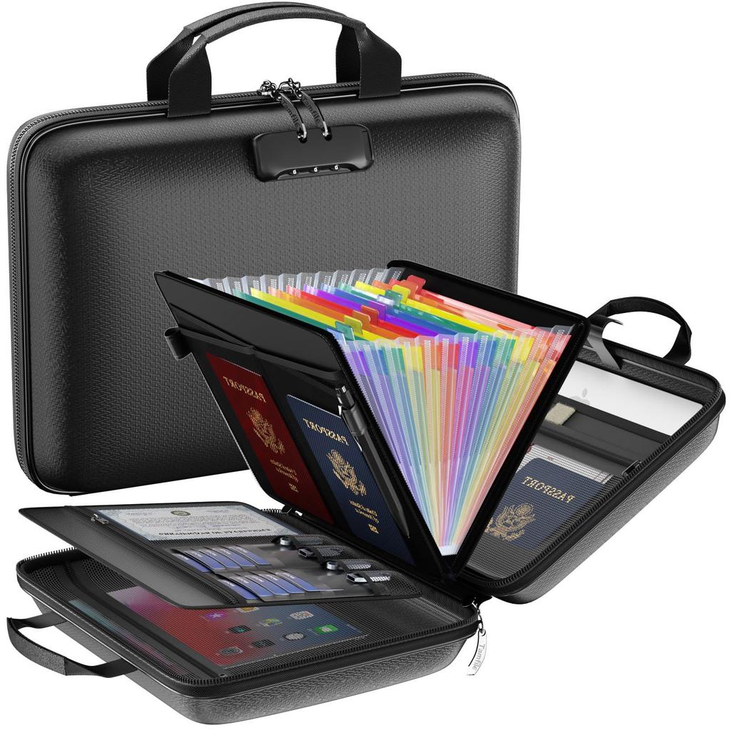Portable Fireproof & Waterproof EVA Accordion File Storage Box