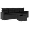 VidaXL Salon de jardin 5 pcs avec coussins noir résine tressée 3251022